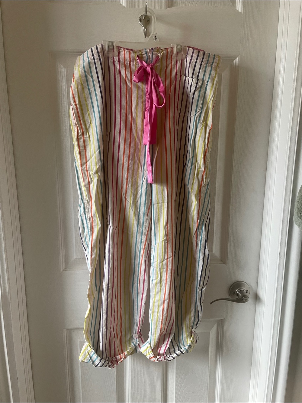 PINK Victoria's Secret Rainbow Stripe Pajama Pants rainbow striped